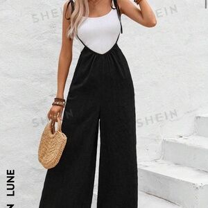 SHEIN LUNE Women's Wide-Leg Jumpsuit With Shoulder Straps
